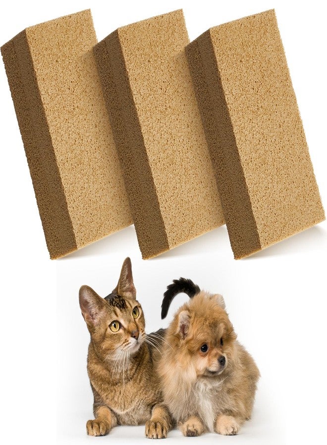 RimCereal Pet Hair Remover Sponge Cat and Dog Hair Sponge Rubber Pet Fur Lifter Removal Tool, Remove from Furniture, Carpet, Bedding, Clothing, 6.26 x 3.28 x 1.89 Inch (Khaki,3 Pack) - Image 1